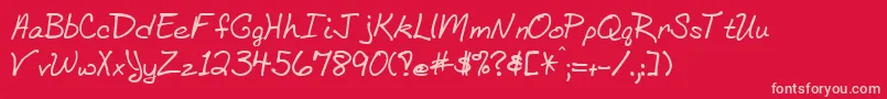 Bethhand Font – Pink Fonts on Red Background