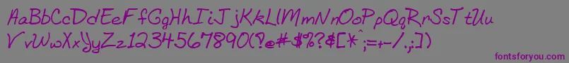 Bethhand Font – Purple Fonts on Gray Background
