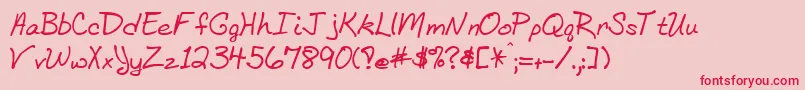 Bethhand Font – Red Fonts on Pink Background