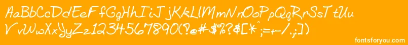 Bethhand Font – White Fonts on Orange Background