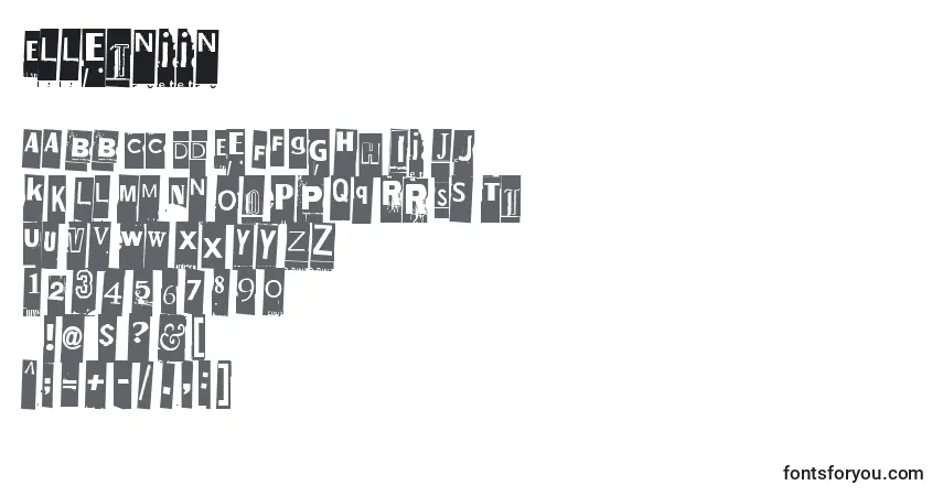 Schriftart Elletniin – Alphabet, Zahlen, spezielle Symbole