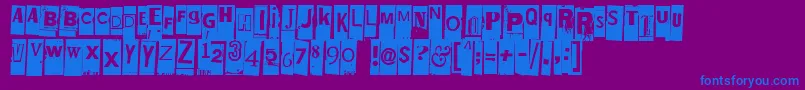 Elletniin Font – Blue Fonts on Purple Background