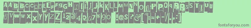Elletniin-Schriftart – Graue Schriften auf grünem Hintergrund