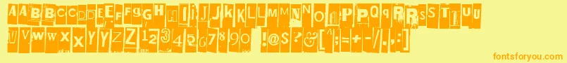 Elletniin Font – Orange Fonts on Yellow Background