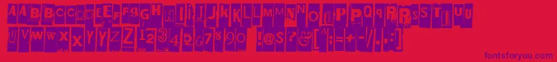 Elletniin-Schriftart – Violette Schriften auf rotem Hintergrund