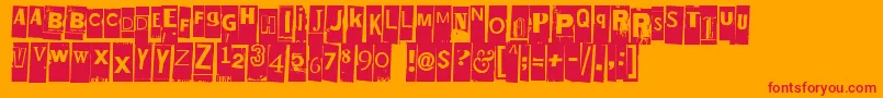 フォントElletniin – オレンジの背景に赤い文字