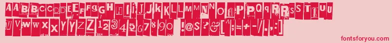 Elletniin-Schriftart – Rote Schriften auf rosa Hintergrund