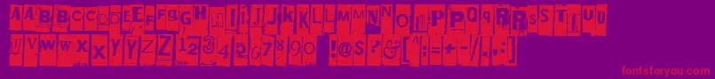 Elletniin-Schriftart – Rote Schriften auf violettem Hintergrund
