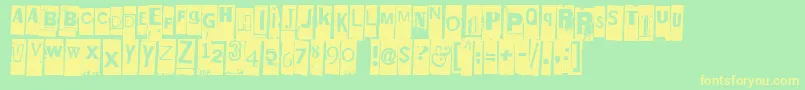 Elletniin-Schriftart – Gelbe Schriften auf grünem Hintergrund
