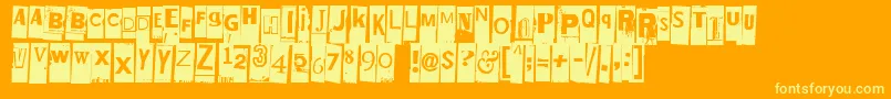 Elletniin Font – Yellow Fonts on Orange Background