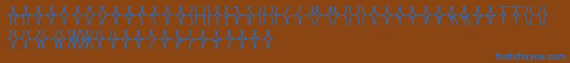 フォントNellyfrdNormal – 茶色の背景に青い文字