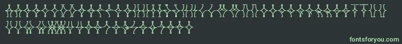 フォントNellyfrdNormal – 黒い背景に緑の文字