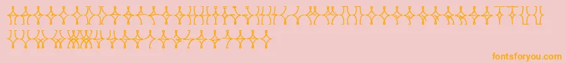 NellyfrdNormal-fontti – oranssit fontit vaaleanpunaisella taustalla