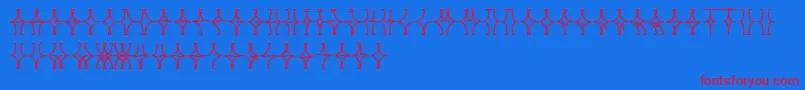 NellyfrdNormal-fontti – punaiset fontit sinisellä taustalla