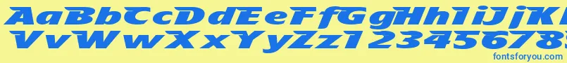 Tfavian Font – Blue Fonts on Yellow Background