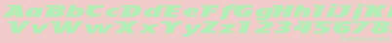 フォントTfavian – ピンクの背景に緑の文字