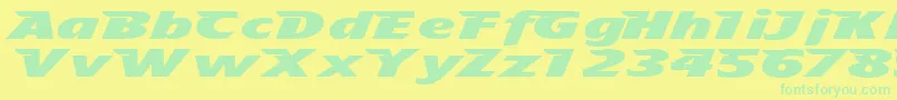 More about Tfavian Font Tfavian Font – Green Fonts on Yellow Background
