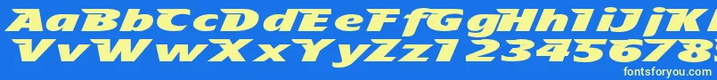 Tfavian Font – Yellow Fonts on Blue Background