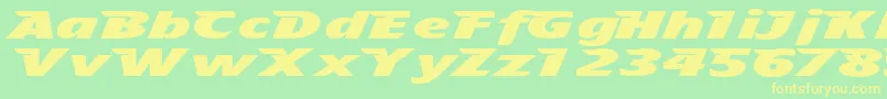 フォントTfavian – 黄色の文字が緑の背景にあります
