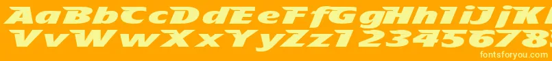 More about Tfavian Font Tfavian Font – Yellow Fonts on Orange Background