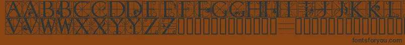 Rodgauapes-Schriftart – Schwarze Schriften auf braunem Hintergrund