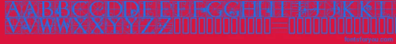 Rodgauapes Font – Blue Fonts on Red Background