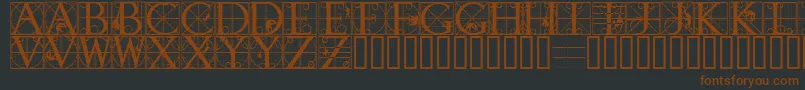 Rodgauapes-Schriftart – Braune Schriften auf schwarzem Hintergrund