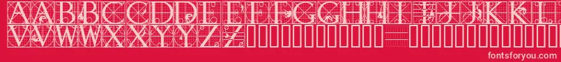Rodgauapes-Schriftart – Rosa Schriften auf rotem Hintergrund