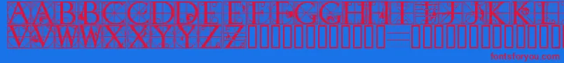 Rodgauapes Font – Red Fonts on Blue Background