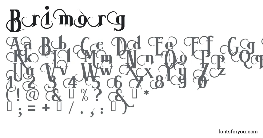 Шрифт Brimorg – алфавит, цифры, специальные символы