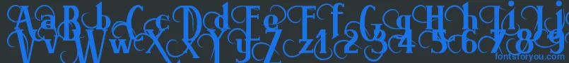Czcionka Brimorg – niebieskie czcionki na czarnym tle