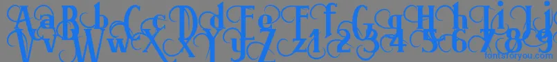 Brimorg Font – Blue Fonts on Gray Background