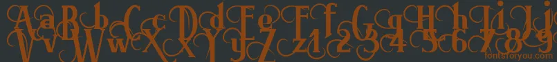 Brimorg Font – Brown Fonts on Black Background