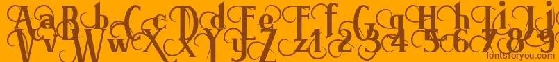 Brimorg Font – Brown Fonts on Orange Background