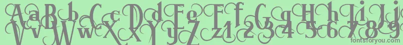 Brimorg Font – Gray Fonts on Green Background