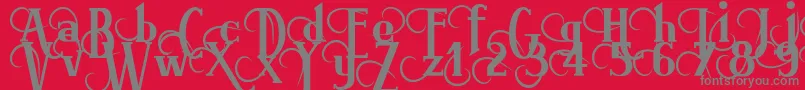 フォントBrimorg – 赤い背景に灰色の文字