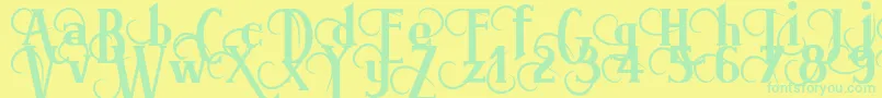 Brimorg Font – Green Fonts on Yellow Background