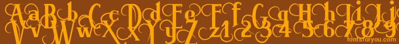 Brimorg Font – Orange Fonts on Brown Background