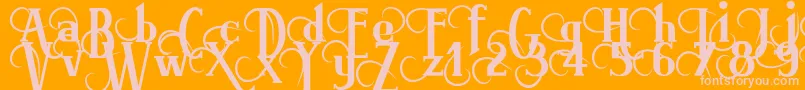 Czcionka Brimorg – różowe czcionki na pomarańczowym tle