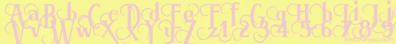 Brimorg Font – Pink Fonts on Yellow Background