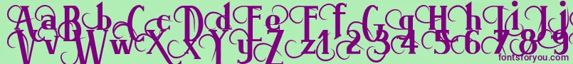 Brimorg Font – Purple Fonts on Green Background