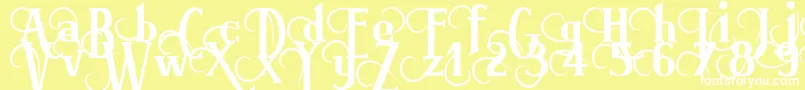 フォントBrimorg – 黄色い背景に白い文字