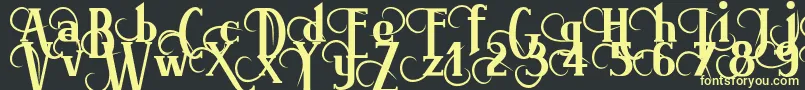 Brimorg-Schriftart – Gelbe Schriften auf schwarzem Hintergrund