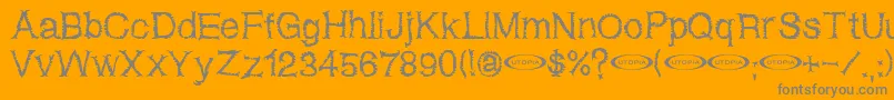 フォントNetherwo – オレンジの背景に灰色の文字