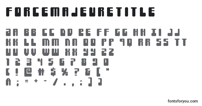 Schriftart Forcemajeuretitle – Alphabet, Zahlen, spezielle Symbole