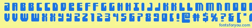 Forcemajeuretitle Font – Blue Fonts on Yellow Background