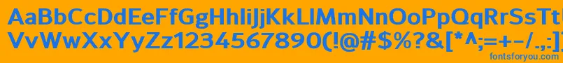 SavileExtrabold Font – Blue Fonts on Orange Background