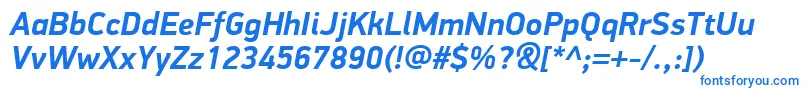PfdindisplayproBolditalic Font – Blue Fonts on White Background