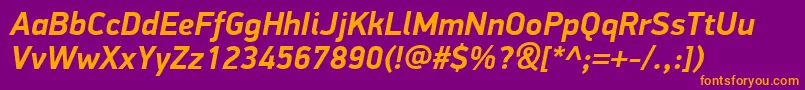 PfdindisplayproBolditalic Font – Orange Fonts on Purple Background