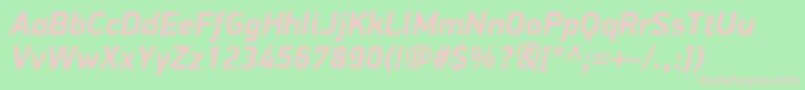 PfdindisplayproBolditalic Font – Pink Fonts on Green Background